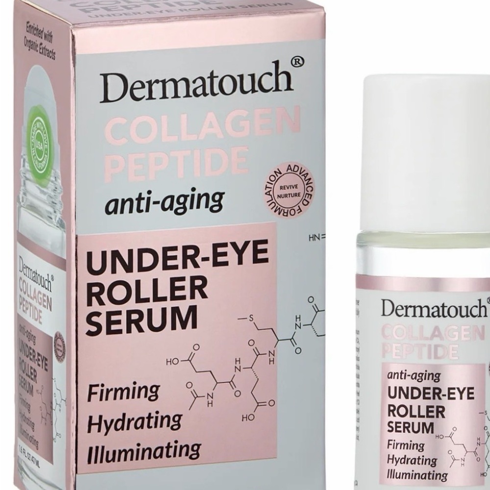 Collagen Peptide Under-Eye Roller Serum - Pink and White